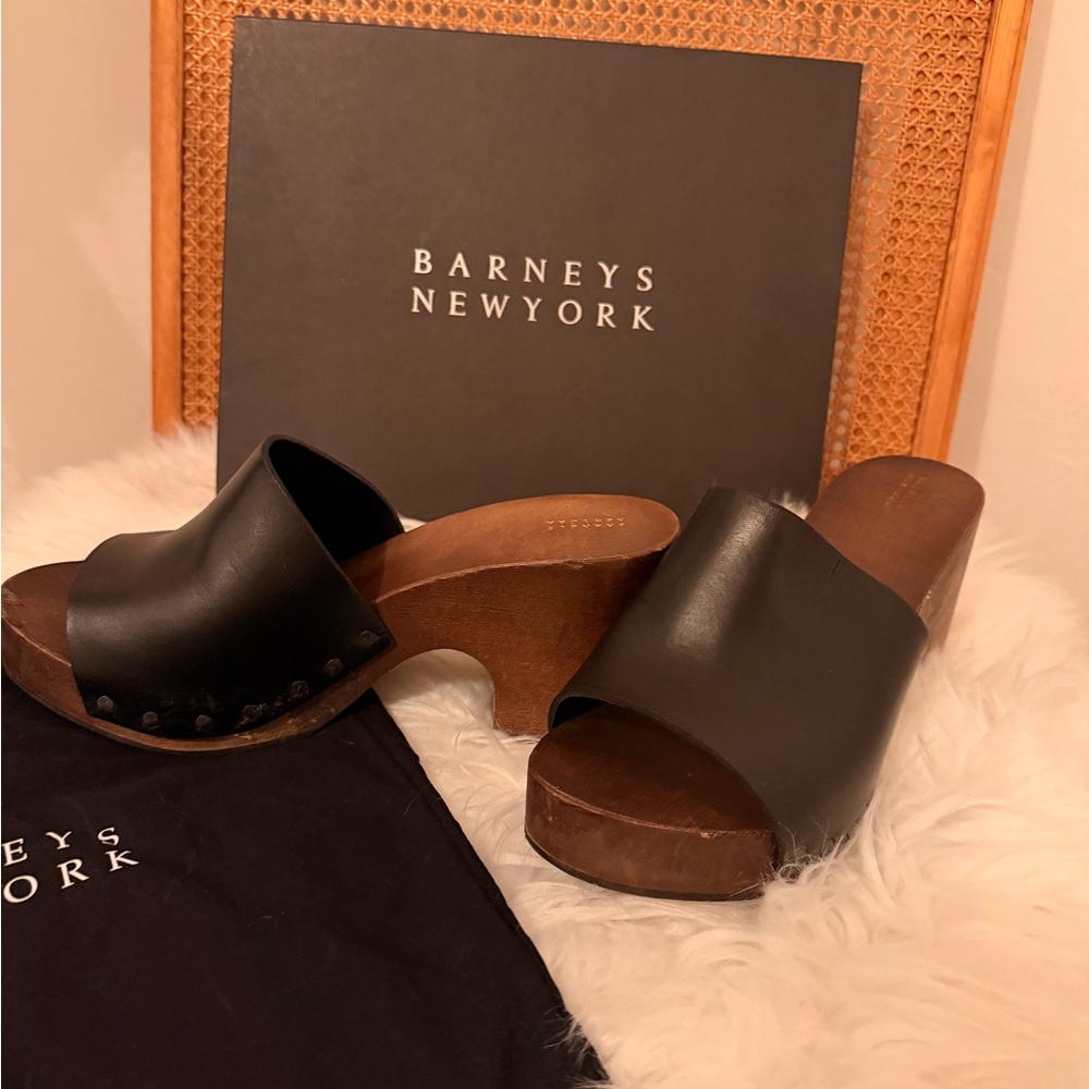 Barney’s NY Wooden Slide Sandal/Clog